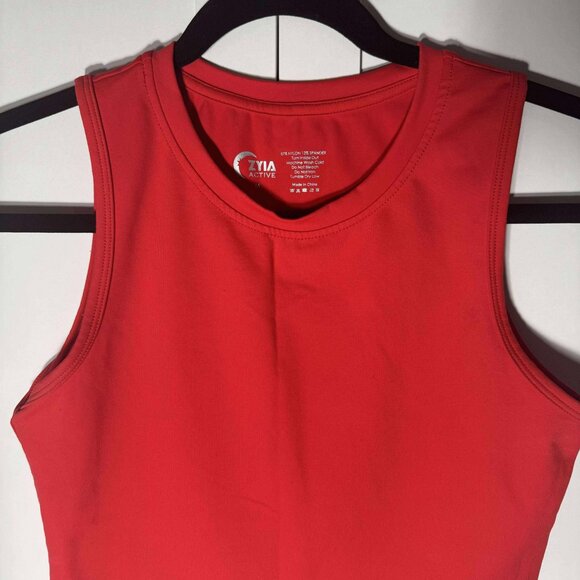ZYIA ACTIVE Women high neck crop top Bright red Medium - Picture 2 of 5